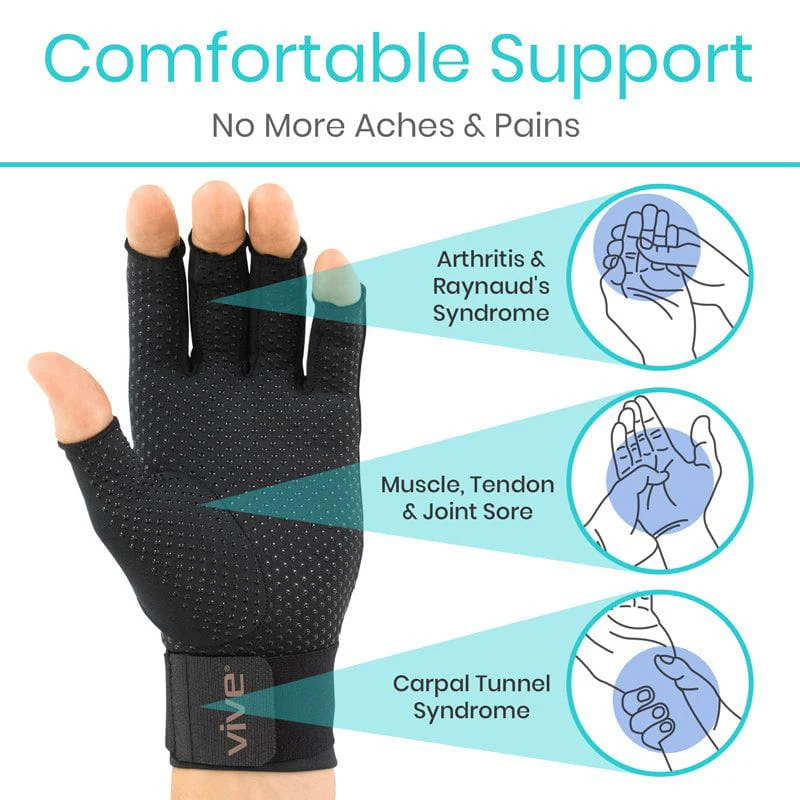 Copper Arthritis Gloves with Strap - Image 3