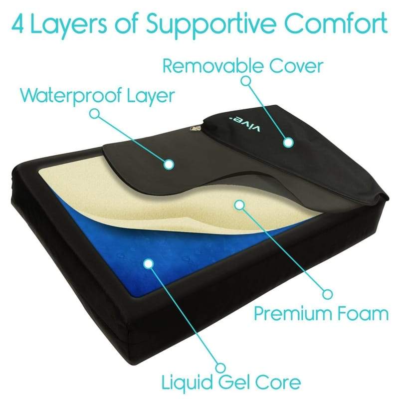 Wheelchair Gel Seat Cushion - Back Support Comfort and Pain Relief - Image 2